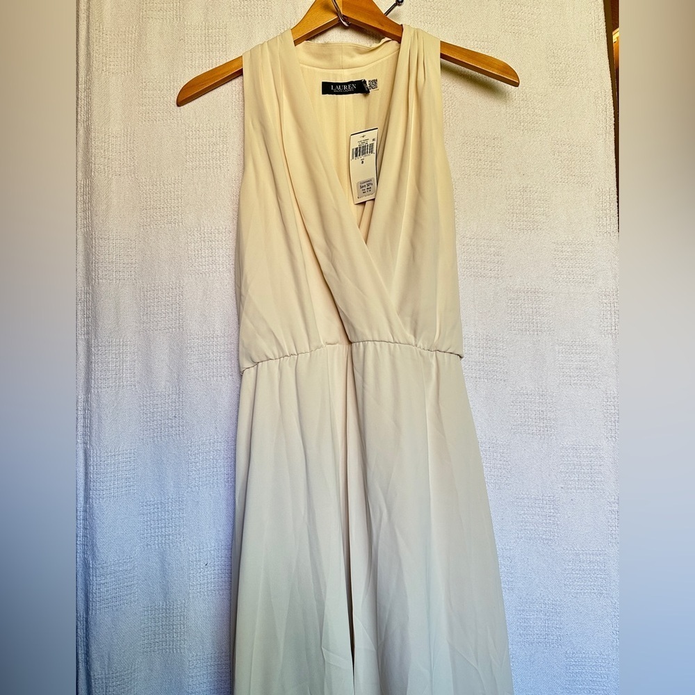Lauren Ralph Georgette Halter Cocktail Dress- Halter A-Line Dress - Picture 11 of 11